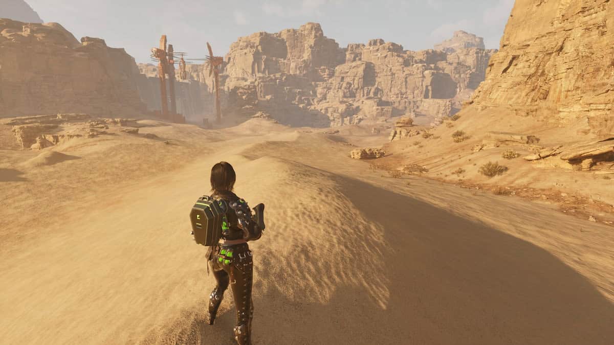 The First Descendant Freyna overlooking a desert