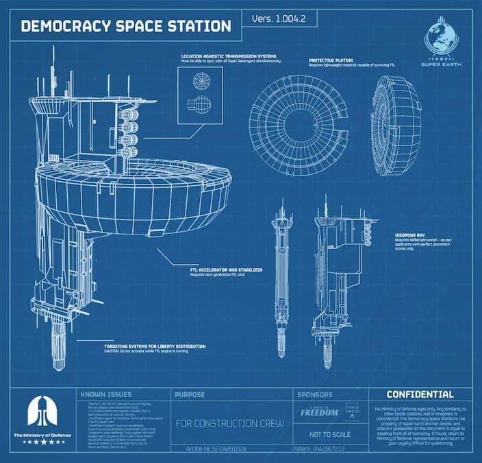 Plans pour la station spatiale de la démocratie dans Helldivers 2