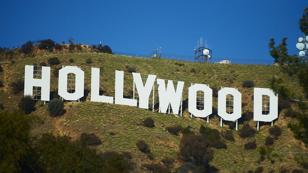 The Hollywood Sign in Los Angeles, California on February 12, 2021.