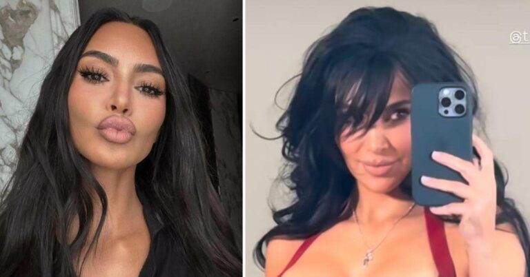 Kim Kardashian fait sensation en robe en cuir rouge à la fête de Noël familiale : Découvrez les photos